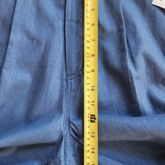 Milano Steel Blue Linen Front Zip, Pockets, Pants Size 16 - Picture 10 of 12